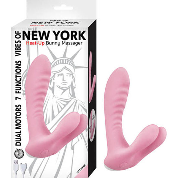 Vibes Of New York Heat-Up Bunny Massager Pink