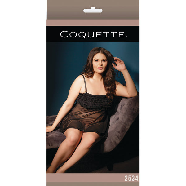 Ruffle Baby Doll Black XL