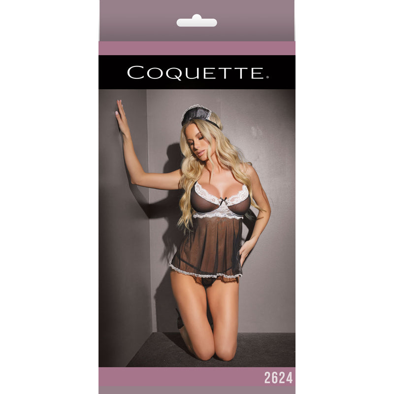 Maid Babydoll Black/White OS