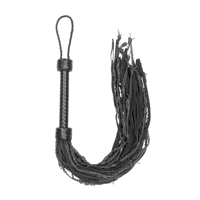 Ouch! Pain - Suede Leather Barbed Tail Wired Flogger