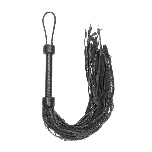 Ouch! Pain - Suede Leather Barbed Tail Wired Flogger