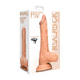 RealRock Skin Realistic 9 in. Dildo With Balls & Strap-On Harness Beige