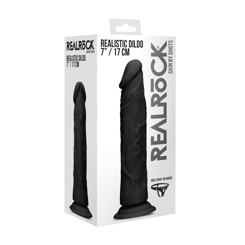 Realrock - 7* / 17 cm Realistic Dildo - Black