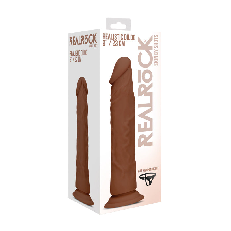 Realrock - 9* / 23 cm Realistic Dildo - Brown