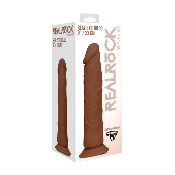 Realrock - 9* / 23 cm Realistic Dildo - Brown