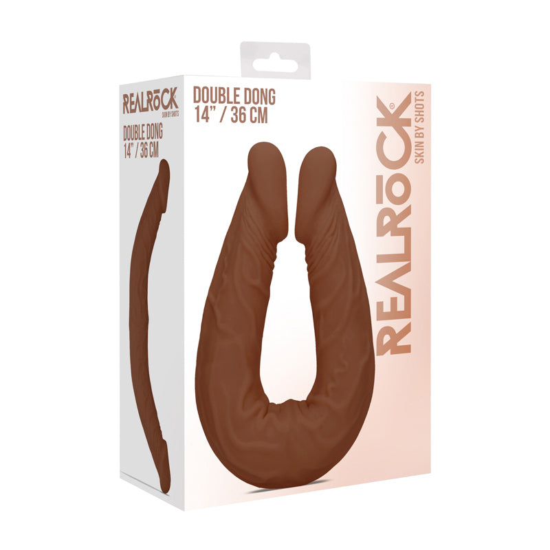 Realrock - 14* / 36 cm Double Dong - Brown