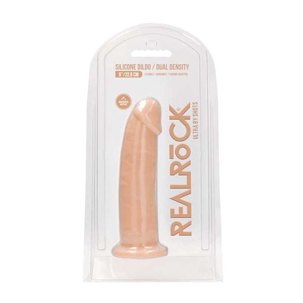 RealRock Ultra Realistic Dual Density Silicone 9 in. Bendable Dildo Beige