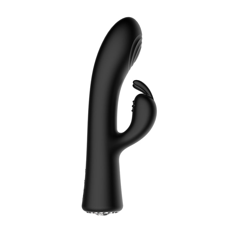 Shots Discretion Lux Dock-Rechargeable Silicone Rabbit Vibrator Black