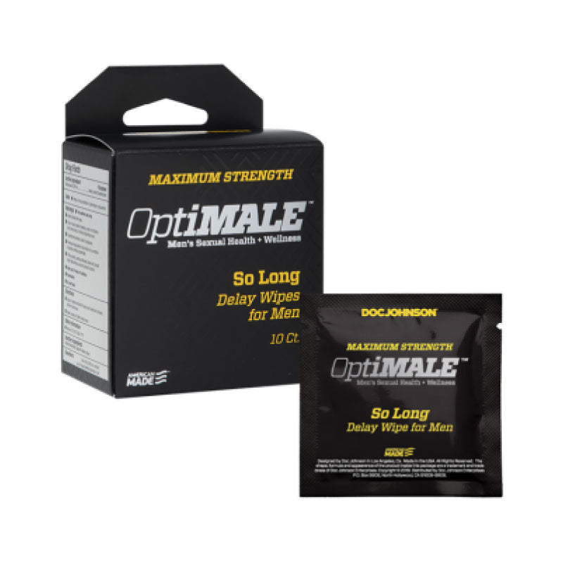 OPTIMALE So Long Delay Wipes for Men 10 ct