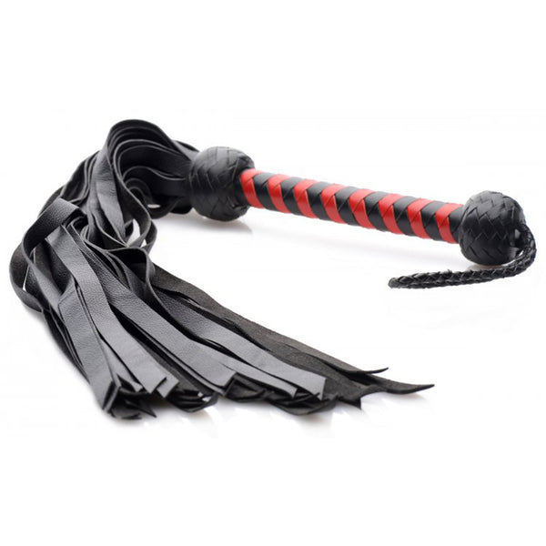 Premium Deerskin Flogger - Black on Red