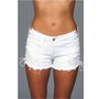 White Denim Shorts With Lace Up Side - Medium