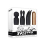 Evolved Glam Squad Rechargeable Bullet Vibrator With 3-Piece Silicone Sleeve Set Black/Copper