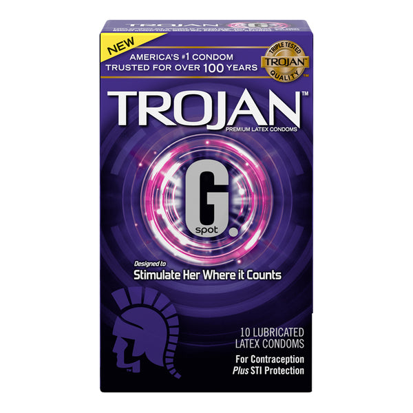 Trojan G-Spot Lubericated Latex Condom 10pk