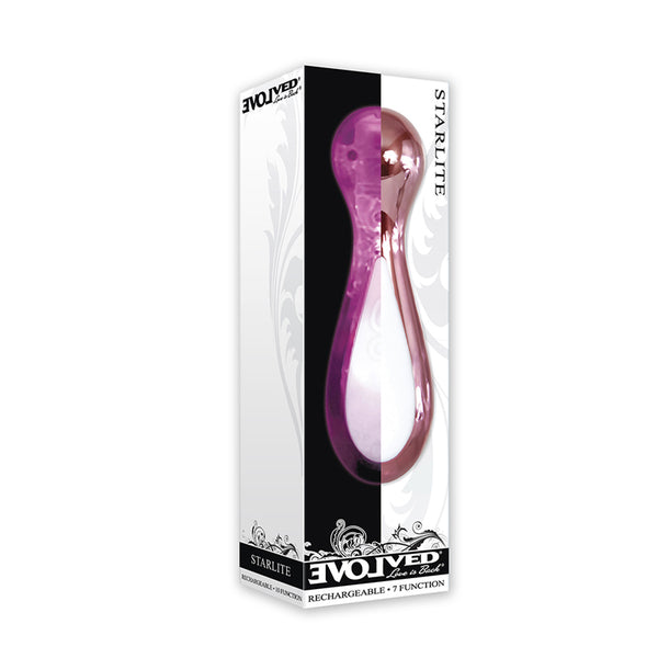 Evolved Starlite Light-Up Rechargeable Chrome Mini Vibrator Pink