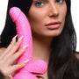 7.5 Inch Dildo with Balls - Pink - Royal Sins