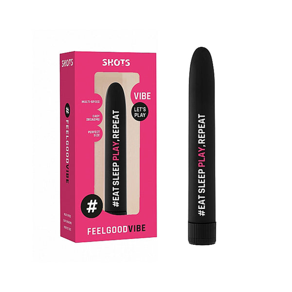 Shots FeelGood Vibe '#EatSleepPlay, Repeat' Slimline Vibrator Black