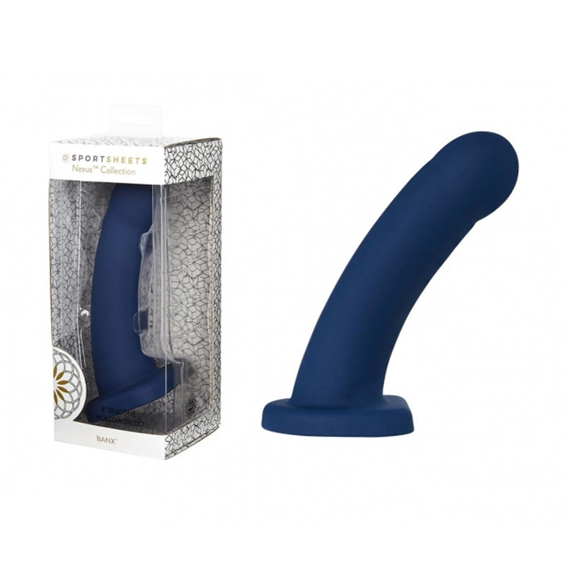 Sportsheets Nexus Collection Banx 8 in. Silicone Hollow Dildo Navy