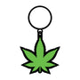 Wood Rocket Green Leaf Keychain