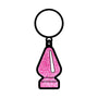 Wood Rocket Pink Glitter Butt Plug Keychain
