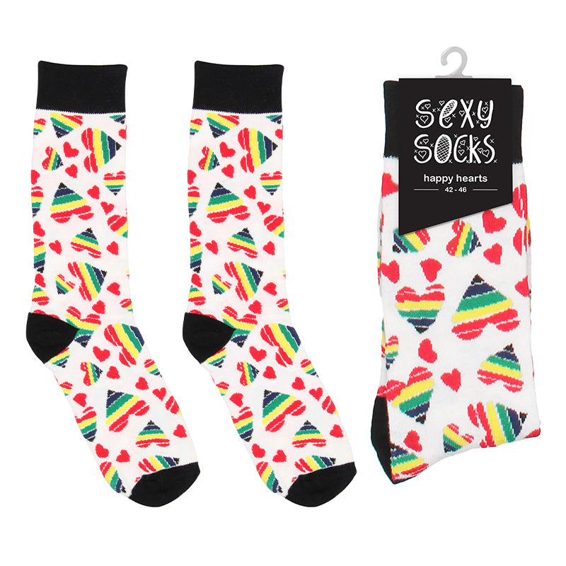 Shots Sexy Socks Happy Hearts M/L