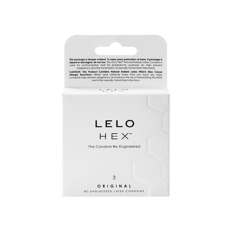 LELO HEX Original Lubricated Latex Condoms 3-Pack