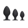 Ouch! 3-Piece Silicone Swirled Anal Plug Set Black