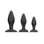 Ouch! 3-Piece Silicone Apex Anal Plug Set Black