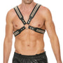 Shots Premium Leather Adjustable Pyramid Stud Body Harness Black
