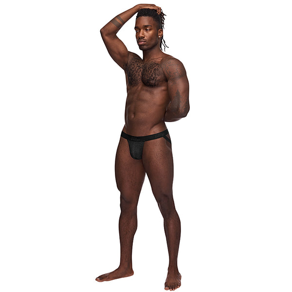 Male Power Sneak Peek Strappy Ring Jock Black S/M
