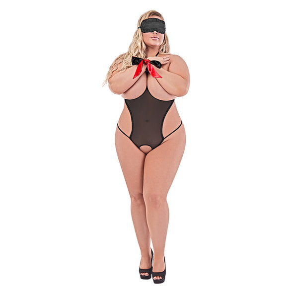Magic Silk Love & Bondage SM Teddy & 2-Piece Set Black Queen