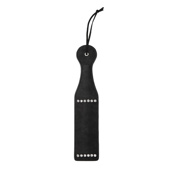 Ouch! Diamond Studded Faux Leather Paddle Black