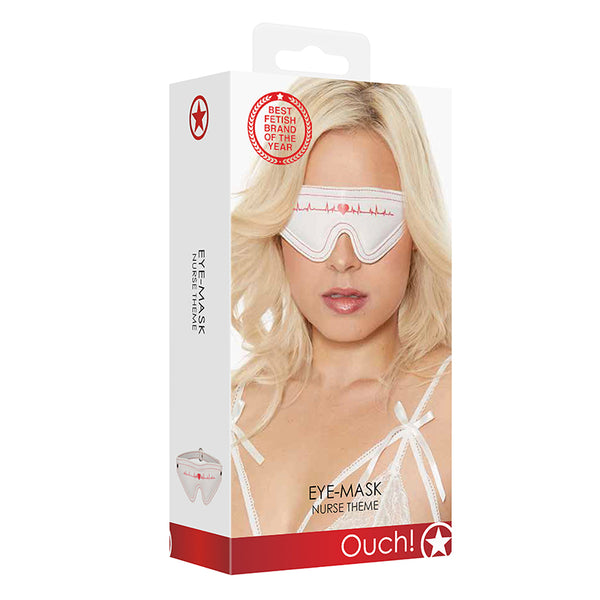 Ouch! Nurse Theme Adjustable Eye Mask Blindfold White