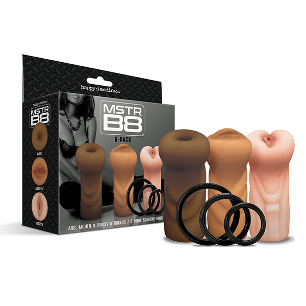MSTR B8 Six Pack Ass Mouth Pussy Stroker W/Six Rings