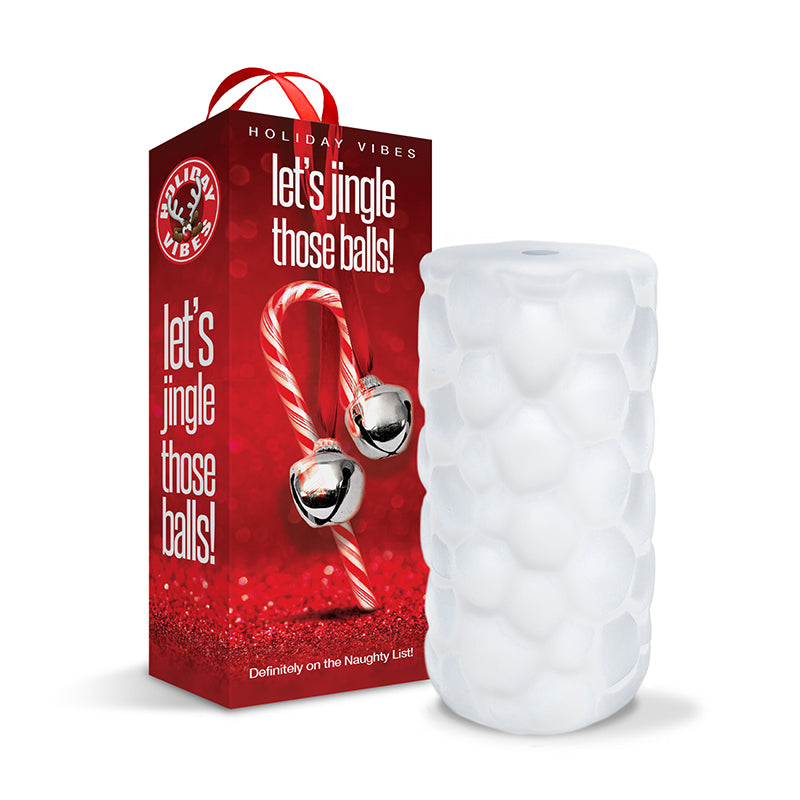 Naughty List Gift Let's Jingle Those Balls Tight Textured Stroker W/Storage Bag