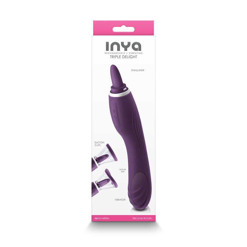 INYA Triple Delight Licking and Suction Vibrator Purple