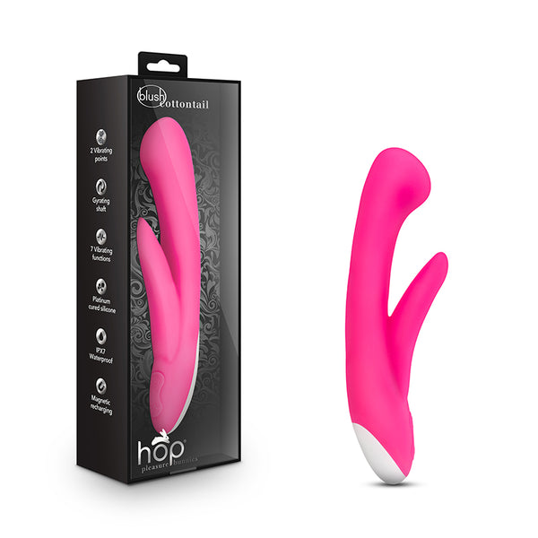 Blush Hop Cottontail Rechargeable Silicone Dual Stimulation G-Spot Vibrator Hot Pink