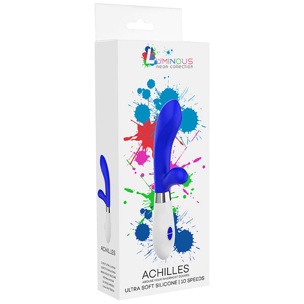 Luminous Achilles 10-Speed Silicone Dual Stimulation Vibrator Blue