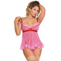 Magic Silk Tickled Pink Babydoll & Panty Set Pink QUEEN