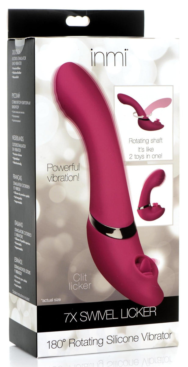 7X 180 Degree Rotating Silicone Swivel Licking Vibrator - Royal Sins