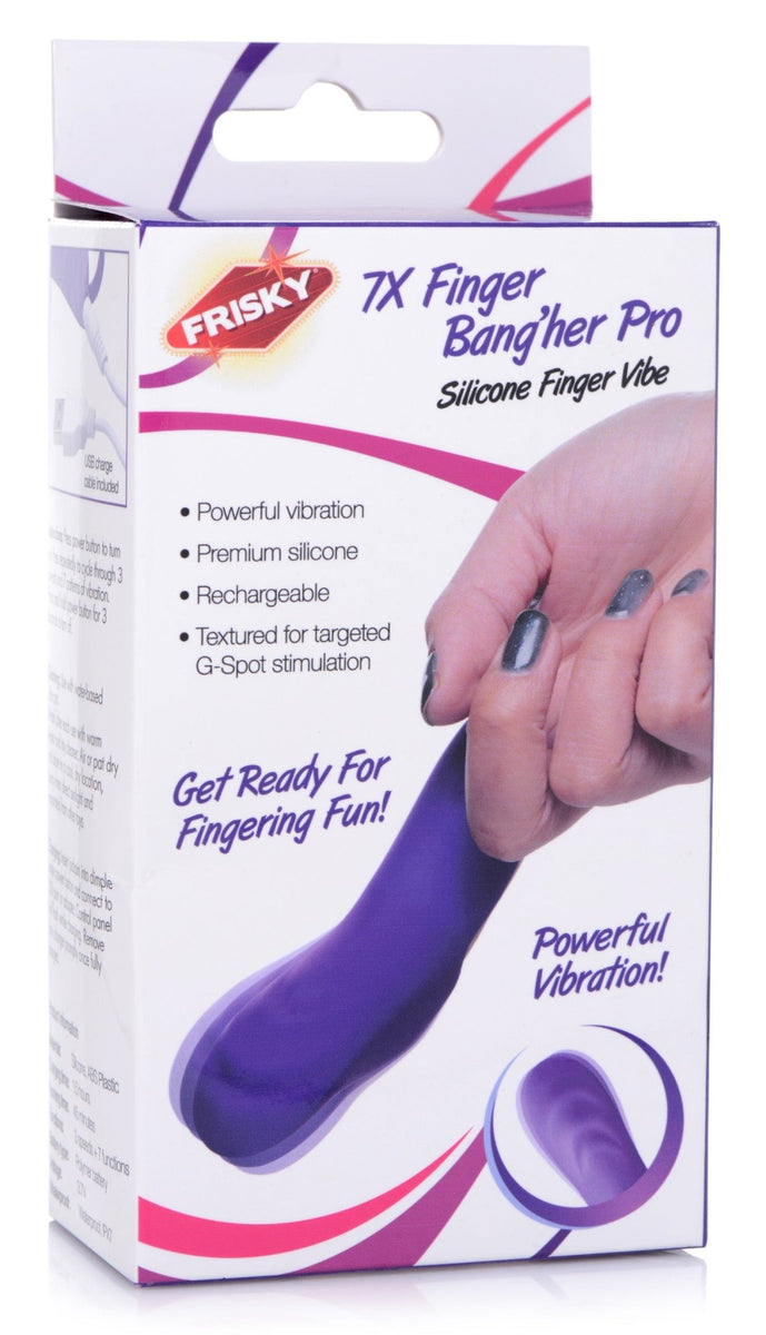 7X Finger Bang Her Pro Silicone Vibrator - Purple - Royal Sins