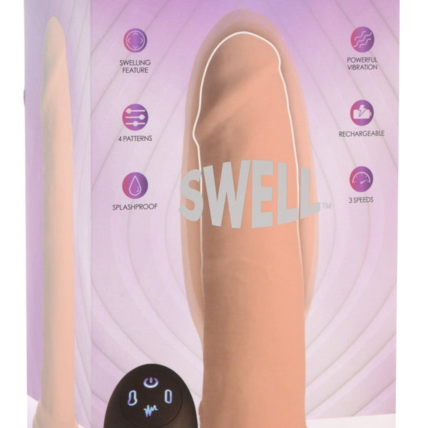 7X Inflatable and Vibrating Remote Control Silicone Dildo - 7 Inch - Royal Sins