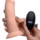 7X Inflatable and Vibrating Remote Control Silicone Dildo - 7 Inch - Royal Sins