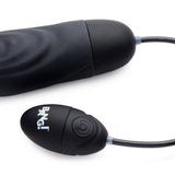 7X Pulsing Rechargeable Silicone Vibrator - Black - Royal Sins