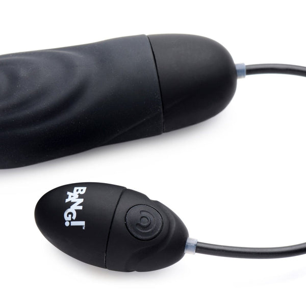 7X Pulsing Rechargeable Silicone Vibrator - Black - Royal Sins