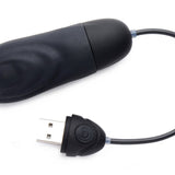 7X Pulsing Rechargeable Silicone Vibrator - Black - Royal Sins