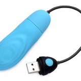 7X Pulsing Rechargeable Silicone Vibrator - Blue - Royal Sins