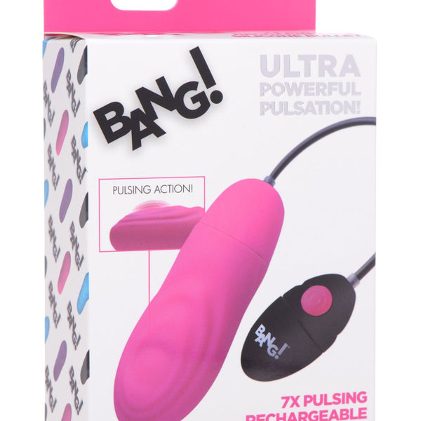 7X Pulsing Rechargeable Silicone Vibrator - Pink - Royal Sins