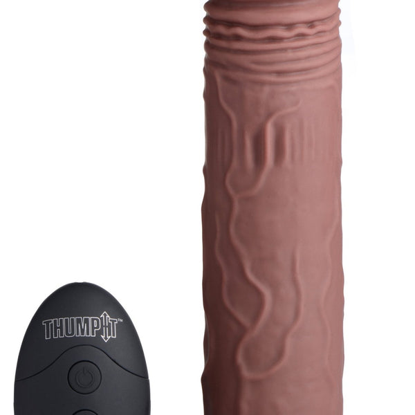 7X Remote Control Vibrating and Thumping Dildo - Dark - Royal Sins