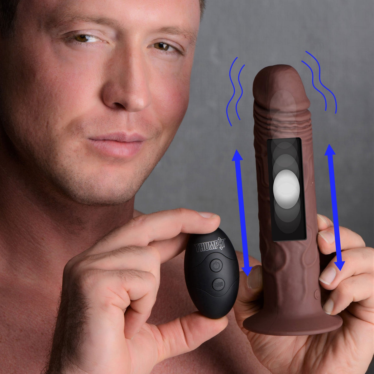 7X Remote Control Vibrating and Thumping Dildo - Dark - Royal Sins