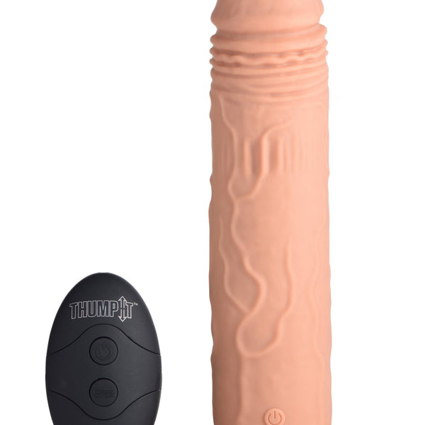 7X Remote Control Vibrating and Thumping Dildo - Medium - Royal Sins